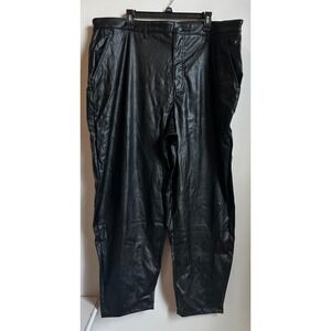 Juicy Couture Black Faux Leather‎ Pants Trousers Plus Size 22W NWOT